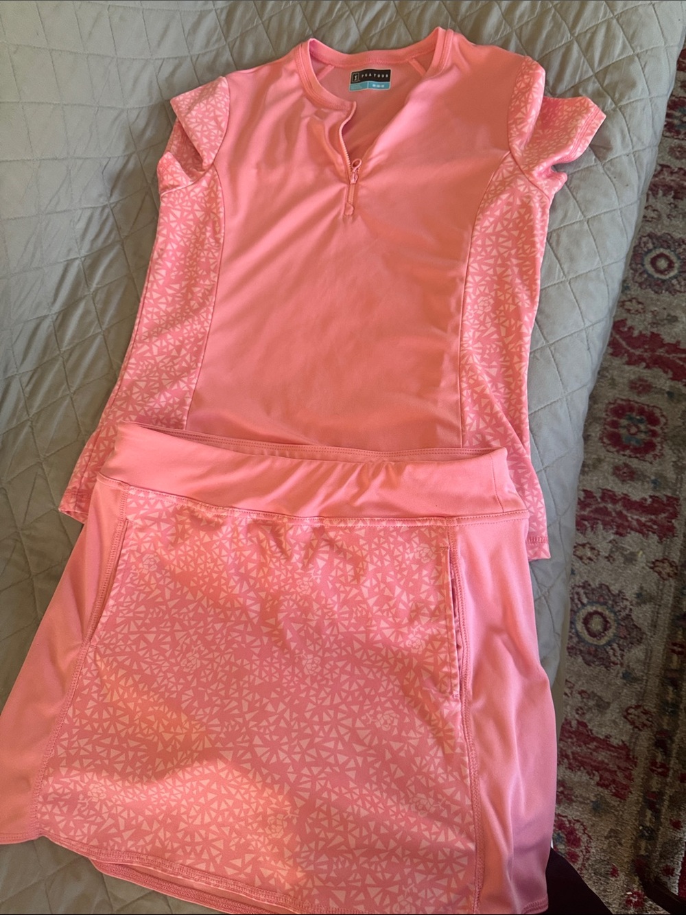 PGA Tour Pink Zip Athletic Top